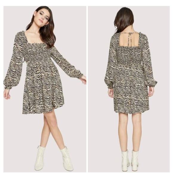 NWOT Lost + Wander Cant Be Tamed Mini Dress Animal Print Size Small - Picture 1 of 8